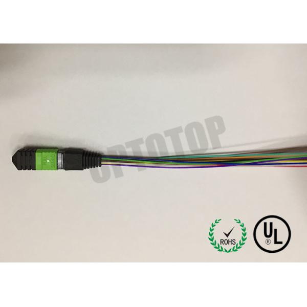12 Core Fiber Optic Cable , LC / UPC MPO Patch Cord Single Mode 0.9mm Cable