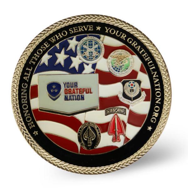 Custom Zinc Alloy Challenge Coin with Die Stamping and 3D Double Side Design for Commemorative Use