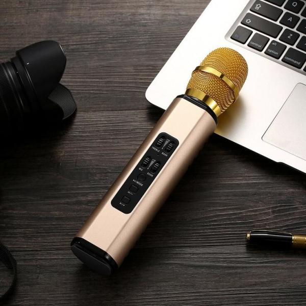 Bluetooth Multifunction Karaoke Microphone Speaker with Rechargeable Battery