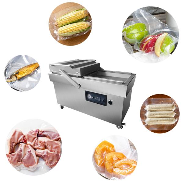 Pneumatic Vacuum Frozen Food Packaging Machine Double Chamber High Efficiency