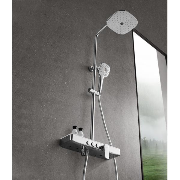 Chrome Plated Brass Shower Set Bathroom With Rainfall Shower Head