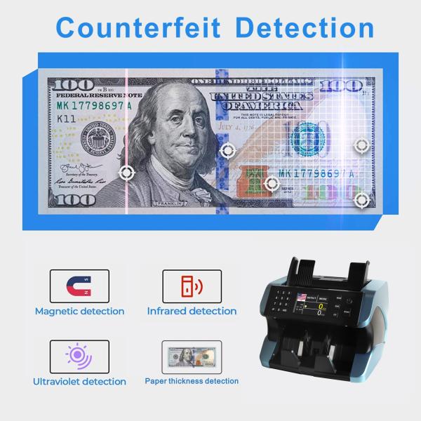 High Quality AL-185 Front Loading Amazon Fake Note Detector Bill Counter