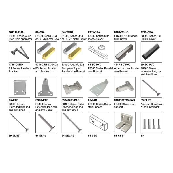 100mm Concealed Door Closer Drop Plate Regular Arm Mount Door Closer Accessories