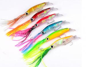 China ABS octopus squid jig fishing lure crank bait hook shrimp tackle with 1/0# hook on sale