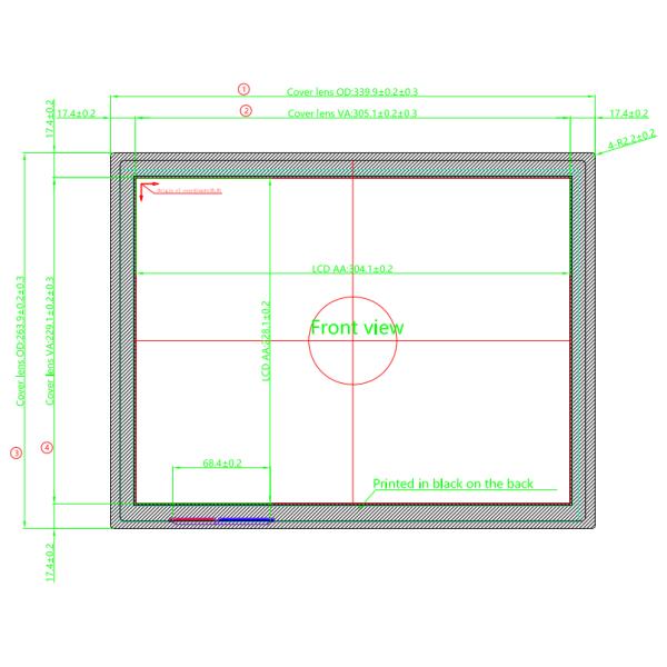 1024×768 15 Inch 300cd/㎡ Optical Touch Screen