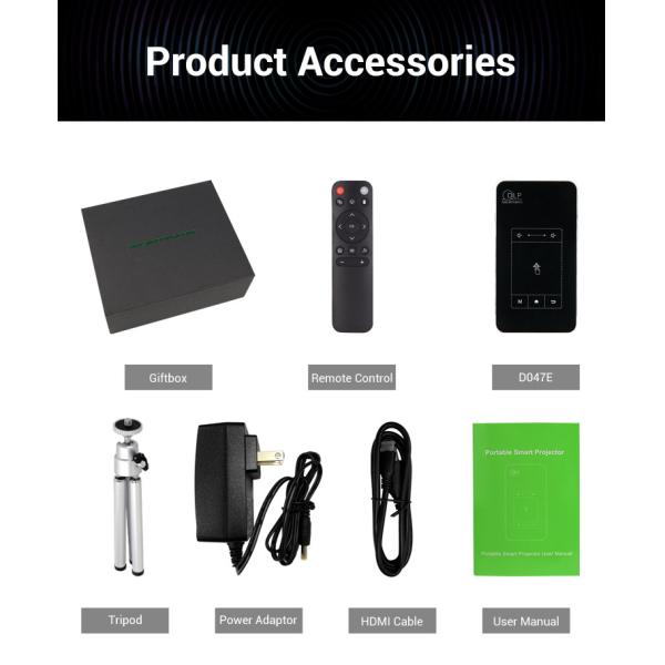 Mini Beamer 4K Portable Projector Video Smart DLP For Home Meeting Class Presentation