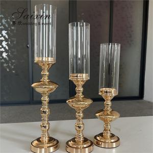 Quality Wholesale Wedding Gold Candle Holder Table Decoration Metal Candlestick Holder Stand for sale