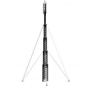China 25m Guyed Wire Telescopic Antenna Tower Low Carbon Steel Q235 on sale