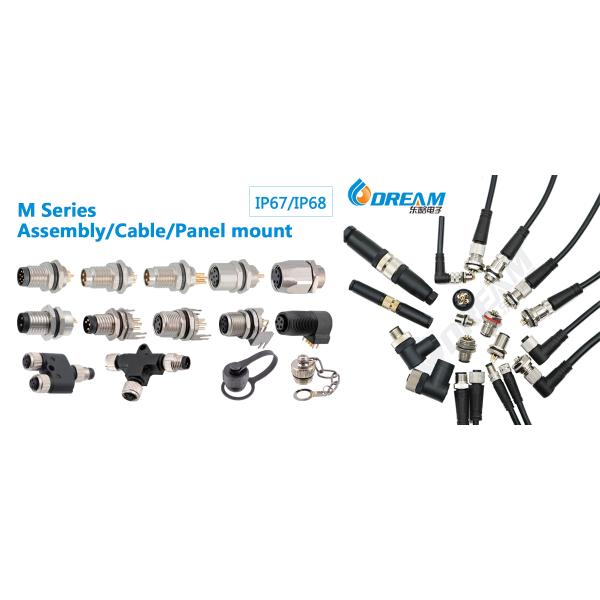 M12 Connector 2 3 4 5 8 Pin Sensor Adapters M/F Straight Waterproof PG7 PG9 Plug