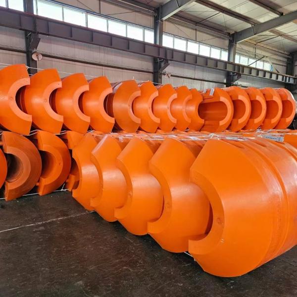 Yellow/Orange Cylinder Shape HDPE Pipe Floater For Customer Needs