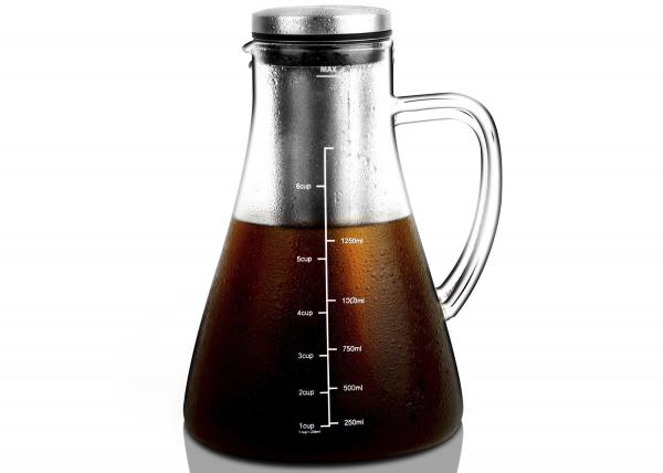 Buy 1.5L 304SS Iced Coffee Pitcher , Reusable Transparent Cold Brew Pitcher at wholesale prices
