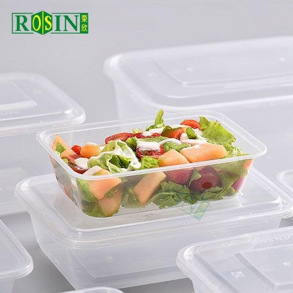 Custom 650ml Takeaway Food Container Rectangular Clear Plastic Takeaway Container