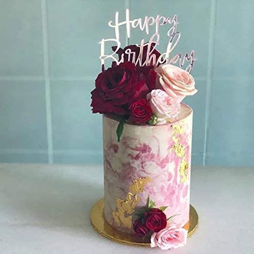 Reusable Glittery paper Happy Birthday Cupcake Topper