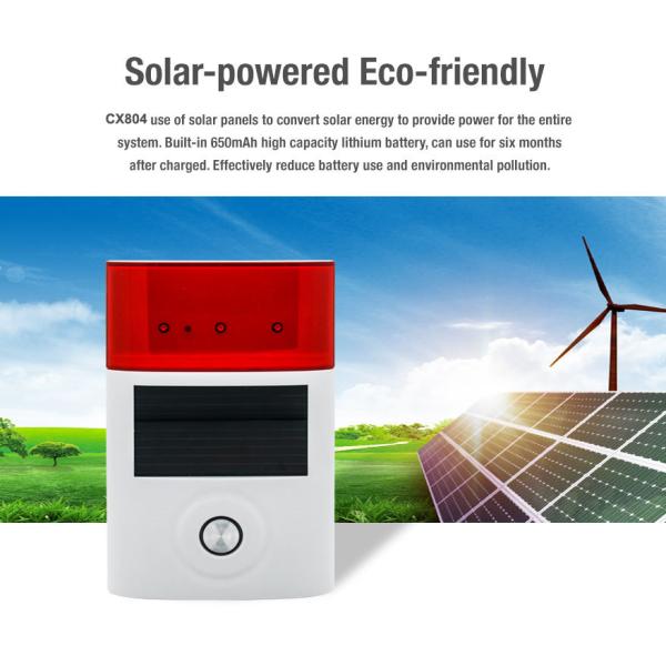 Wireless Outdoor Solar Audio Visual Siren Box with Waterproof Design for Outdoor USE CX804