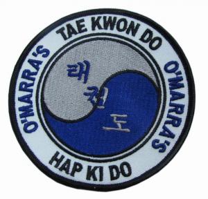 Quality HAP KI DO PMS Merrow Border Embroidery Patches Twill for sale