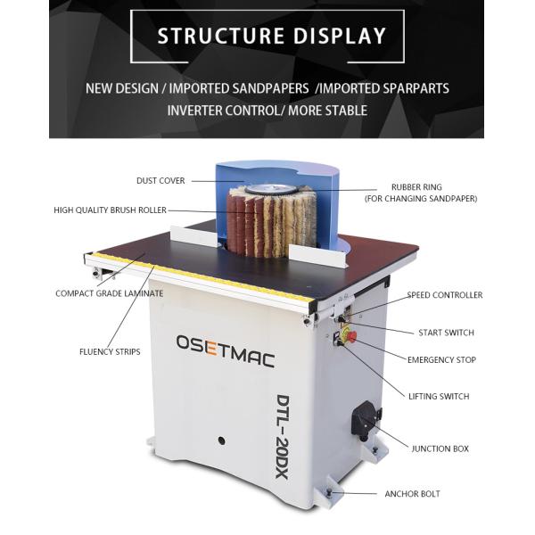 Woodworking Manual Brush Sanding Machine DTL-20DX from OSETMAC for Smooth Wood Surfaces