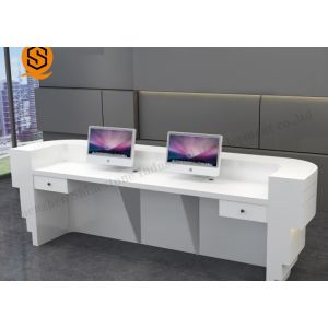 ODM Led Solid Surface Reception Desk Office Receptionist Furniture Joints
