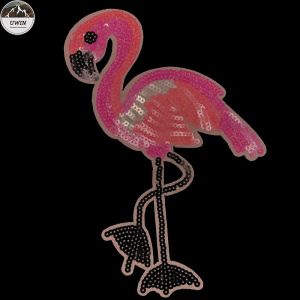 Crane Bird Custom Made Embroidered Patches Thermal Transfer With Adhesive