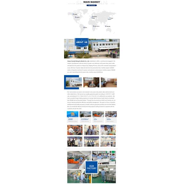 16/3 Indoor Outdoor Waterproof 3 Prong Flexblie SJTW Heavy Duty Electric Custom Extension Cord with and US Plug Standard