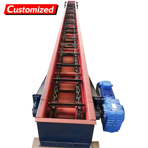 Customizable Chain Scraper Conveyor Adjustable-speed automatic chain scraper conveyor Manufactured from stainless steel Suitable for fruits, flour,
