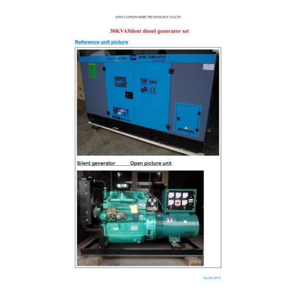 30KVA slicent Disel generator ,high quality ,sales well