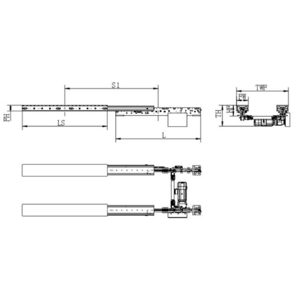 Heavy Duty Single-Deep Telescopic Fork used For 5000kg-10000kg