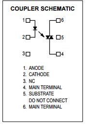 MOC3052 Electronics Components 6 Pin DIP Random Phase Optoisolators Triac Drivers