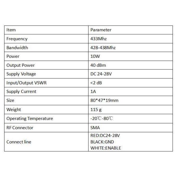 433m 10W Ldmos Anti Drone Modules 10W for Anti Drone System Autel Anti-Fpv PA Module Power Amplifier Tatusky Module Anti Drone