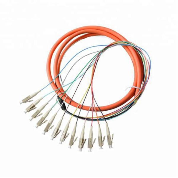 OM1 OM2 Multimode Fiber Pigtail Color Coded Bunch Ribbon Fan Out Customized Length