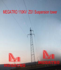 China MEGATRO 110KV  ZS1 Suspension tower;lattice power line tower;110kv single circuit lattice tower;suspension lattice tower on sale