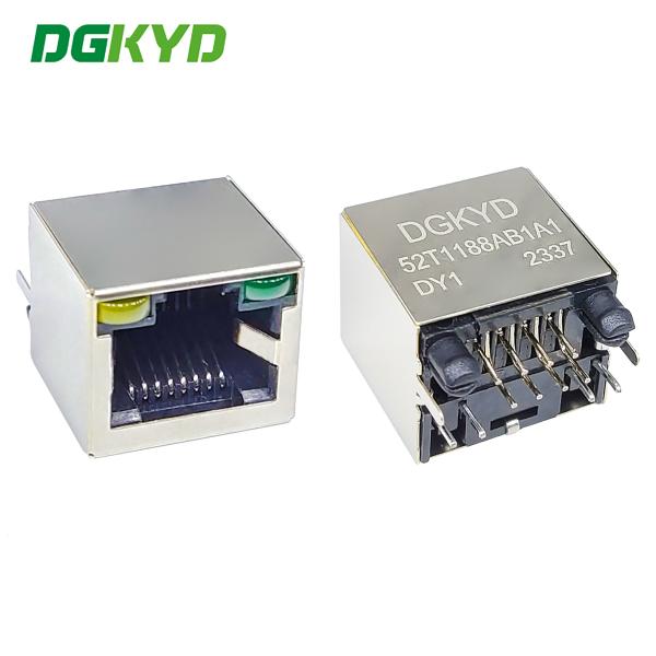 DGKYD52T1188AB1A1DY1 8P8C RJ45 Connector 180° Vertical Interface Without Light