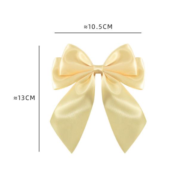 Gold Pre Tied Satin Ribbon Bow With Elastic Loop Satin Ribbon For Gift Wrapping