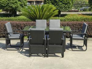 Quality Contemporary Dining Set , UV Resistant KD Rattan Furniture Sets for sale