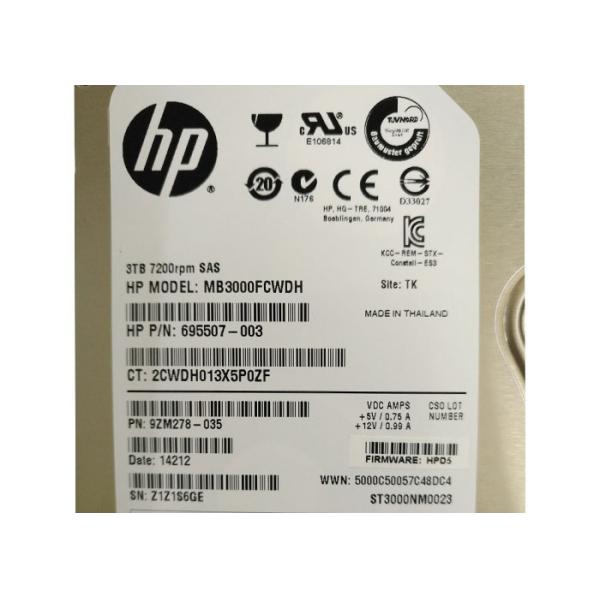 3TB 695507-003 743404-001 HP Hard Disk 7.2K SAS 3.5 SAS Interface Type