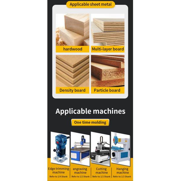 Arden 1/2 1/4 Carbide Cnc Woodworking Cutting Tools Solid Wood Slotting Milling Cutter Double Flute Straight Groove Router Bit