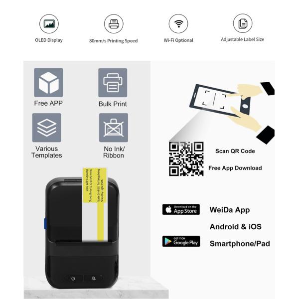 ESC POS 58mm Portable Thermal Printer Bluetooth For Android