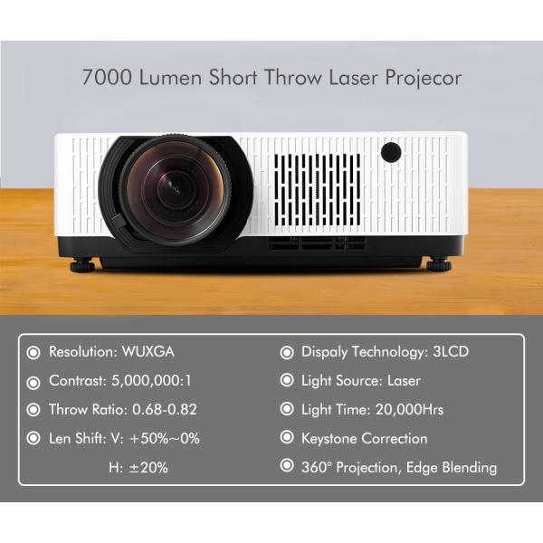 7000 Lumens Large Venue Short Throw Laser Projector Laser Projector Built In 16W Speaker