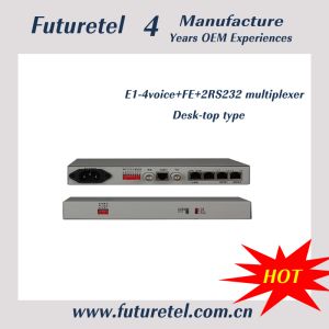 Quality Fiber Optical E1 interface to 4voice Ethernet 4RS232 multiplexer for sale