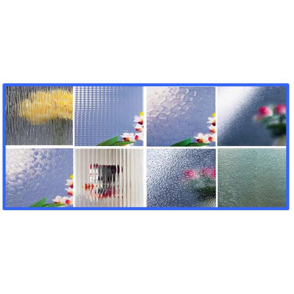 Impact Resistance Tempered Glass Panel Obscure Pattern For Store Cabinet