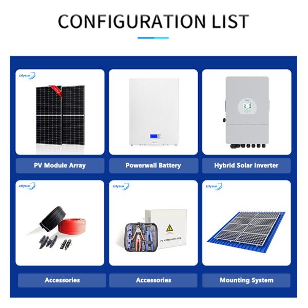 Complete set photovoltaic products lithium battery energy storage hybrid 8kw solar power system for home