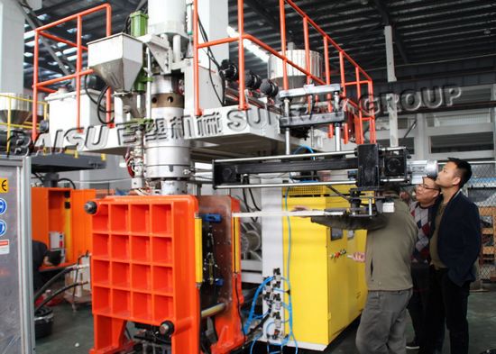 Worm Motor Driven Plastic Blowing Machine , Small / Middle Sized Flower Pot Making Machine SRB80