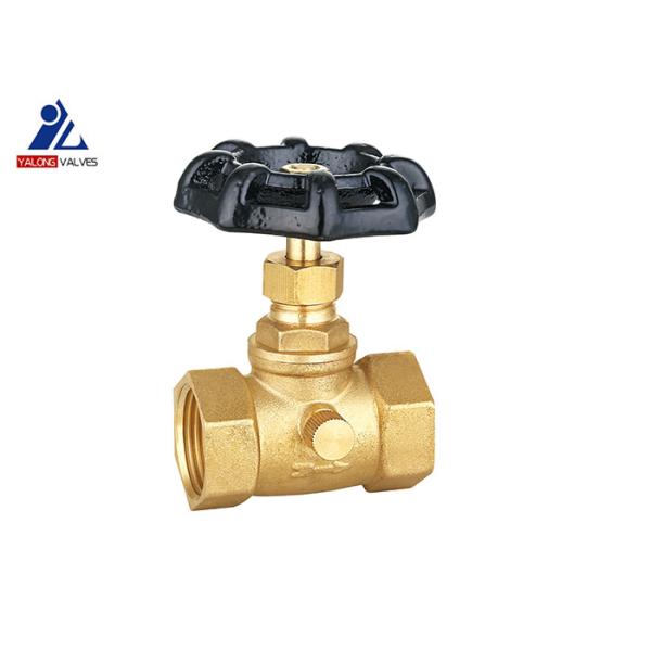 Threaded ISO9001 Brass Stop Valve Plumbing 1.6MPa Iron Cast Wheel Handle