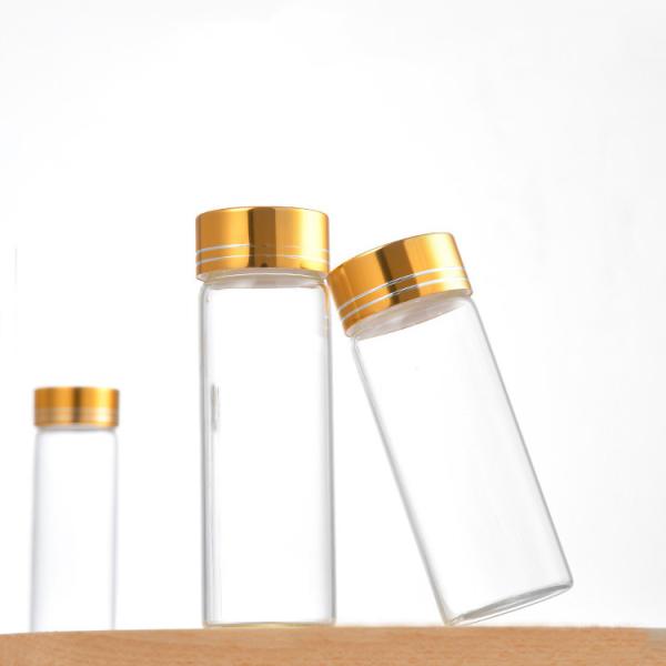 Mini Wishing Crystal Glass Bottles Cylindrical 30ml To 150ml With Screw Cap