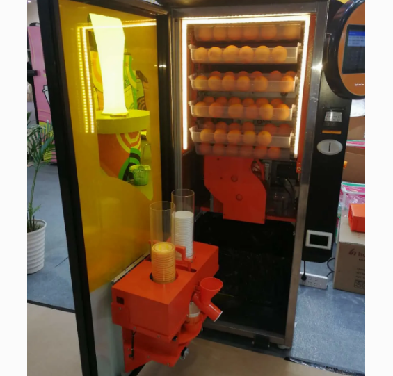 800W Fruit Electric Orange Juicer Machine Coin Note Payment With Cooling System