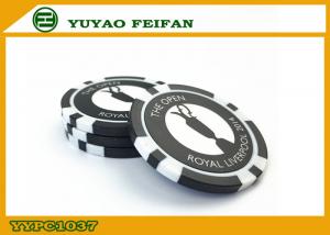 Dollar Store Plastic Black Customized Poker Chip With Laser Sticker