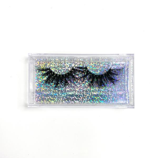 Hot Stamping Eyelash Empty Boxes , Glitter Paper Empty Eyelash Container