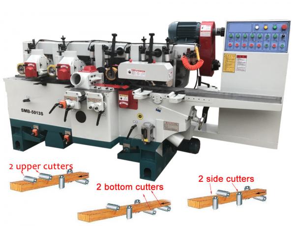Four sided picture frame moulding machine