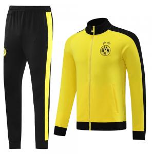 China Yellow Old Football Tracksuits Set Embroidered Printing Football Training Suit on sale