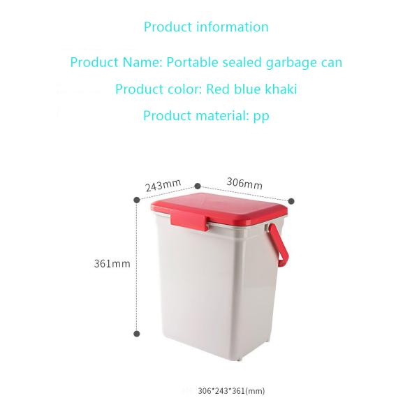Sealed Garbage Can Rectangular Bathroom Lock Garbage Can Deodorant Moisture-proof Baby Diaper Storage Bucket with Handle