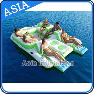 Quality Capacity 6 Persons Inflatable Island Floating Lounge Inflatable Water Lounge for sale